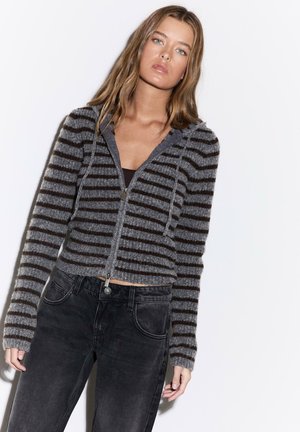 ZIP-UP - Strickjacke - mottled dark grey