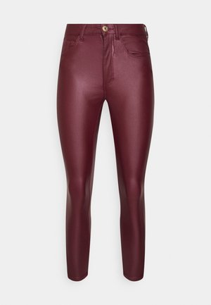 NMCALLIE SKINNY COATED PANTS - Calças - windsor wine