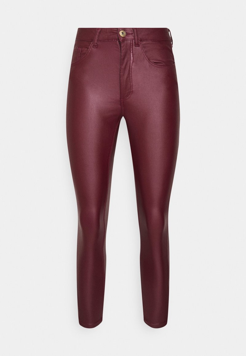 Noisy May Petite NMCALLIE SKINNY COATED PANTS - Calças - windsor wine