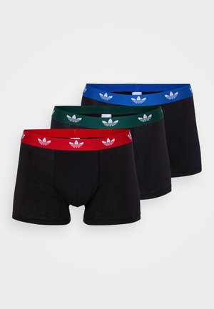 Tre paia di boxer neri con bande elastiche colorate: rossa, verde e blu, con accenti del logo bianchi. Tessuto morbido, design aderente.