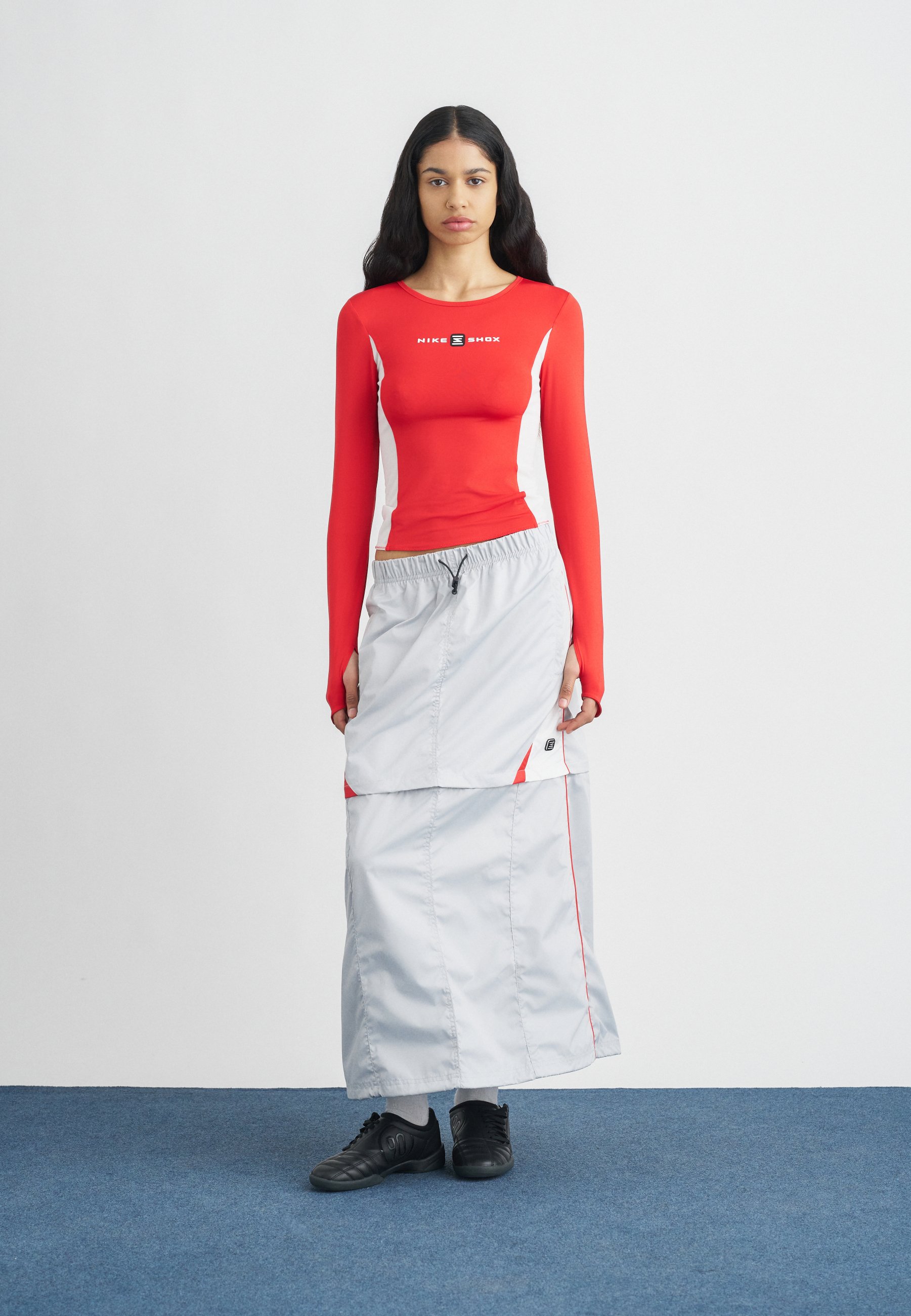 【新品タグ付】NKNIT flared skirt サイズ0 Nike Sportswear ZIP OFF SKIRT SHOX - Minifalda - grey fog/gris