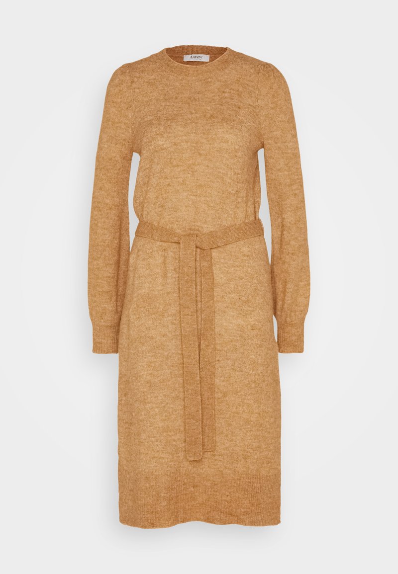 b.Young Gebreide jurk camel