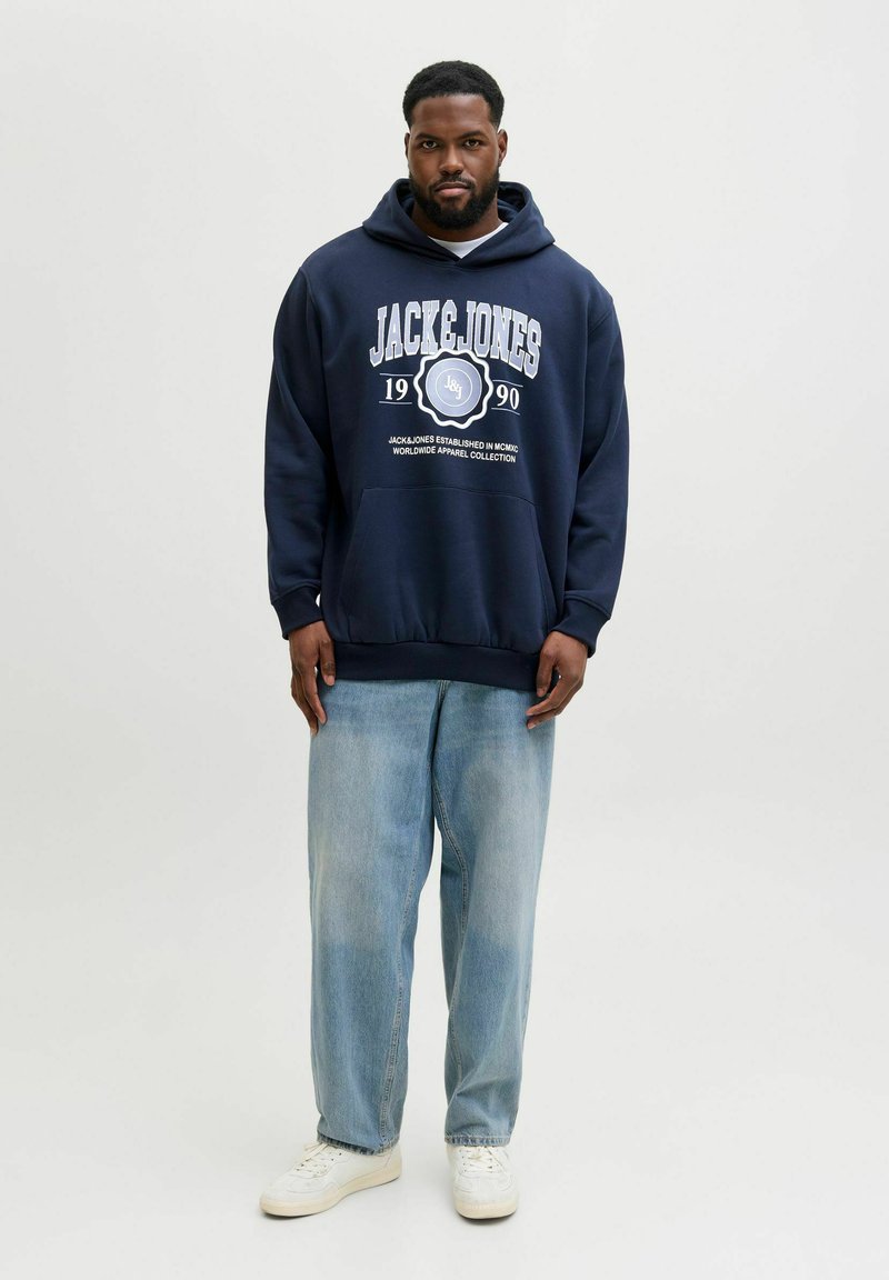 JACK & JONES Felpa con cappuccio da uomo, taglie forti, con