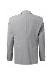 Grax Blazer, strukturierter Stoff, einreihiges Design, Reverskragen, zwei Rückenschlitze, knöpfbare Manschetten und keine sichtbaren Taschen.