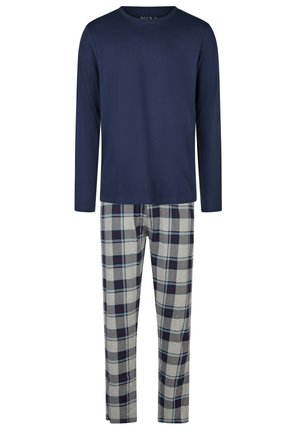 SET LONG - Pyjama - blue grey checkered