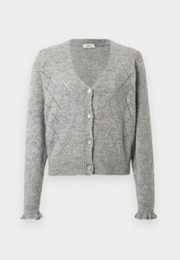 JDYLETTY V NECK - Cardigan - light grey melange