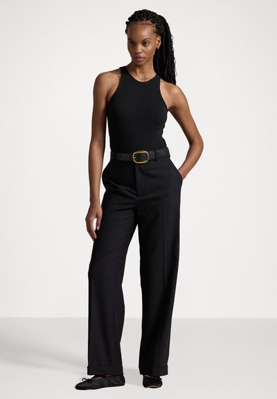 Polo Ralph Lauren HIGH RISE RELAXED STRAIGHT TROUSER - Püksid - black