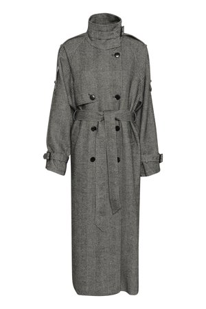 Gestuz AVIC LONG COAT - Trenchcoat - black/grey
