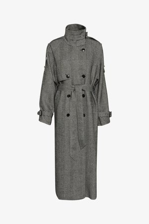 Gestuz AVIC LONG COAT - Trenchcoat - black/grey