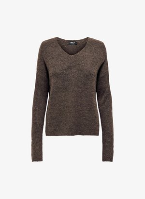 ONLY ONLCAMILLA V NECK - Pulover - chocolate martini