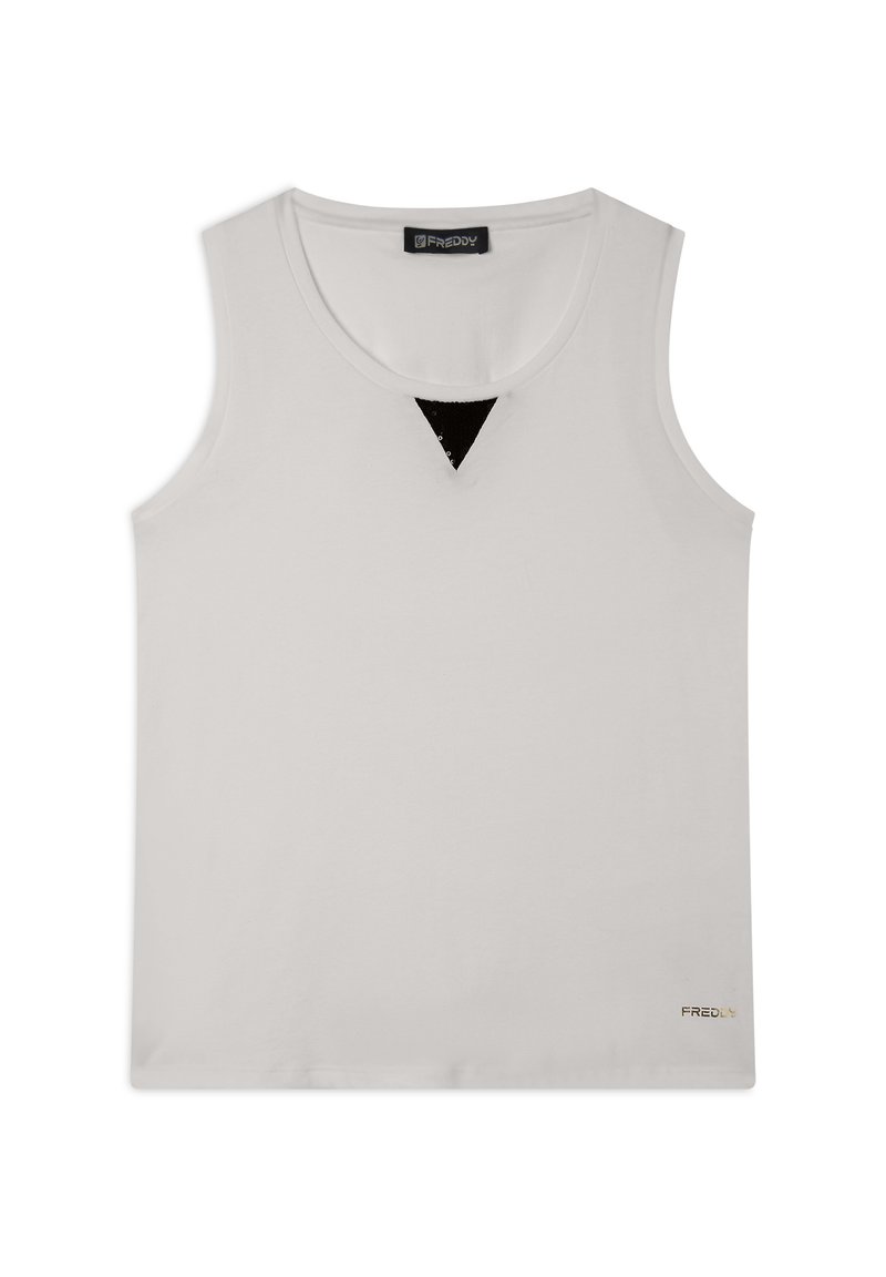 Freddy REGULAR FIT IN CON INSERTO PAILLETTES - Top - white sand