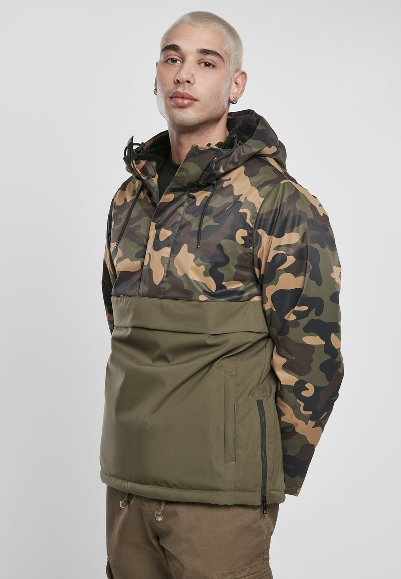 Urban Classics CAMO MIX PULL OVER  - Jas - olive/wood camo