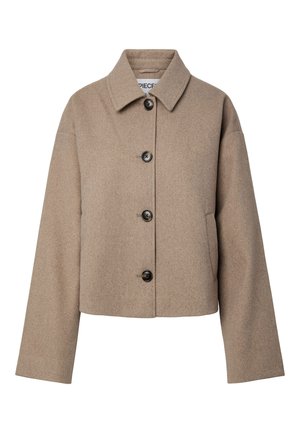 Pieces, PCAYA SHORT COAT NOOS BC - Suvejakk - greige melange