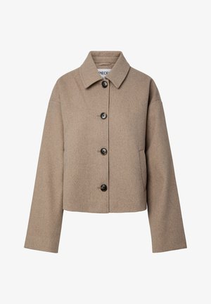 Pieces, PCAYA SHORT COAT NOOS BC - Giacca leggera - greige melange