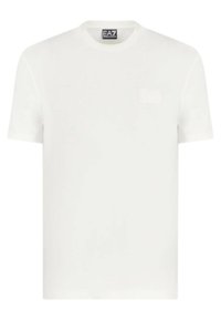 T-shirt bianca a maniche corte realizzata in stoffa morbida. Presenta un piccolo logo in rilievo nell'area sinistra del petto. Collo rotondo, vestibilità regolare.