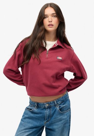 ATHLETIC COLLARED - Sweatshirt - bordeaux red