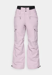 Rosa snepants med en afslappet pasform, der har flere lommer, en bred talje, lynlåsdetaljer og elastiske manchetter ved anklerne.