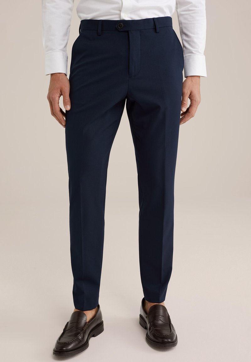 Pantaloni Uomo Sartoriali Slim Fit, Classici Eleganti, In Nero, Blu O Grigio, Per Cerimonie E Lavoro, Made In Italy