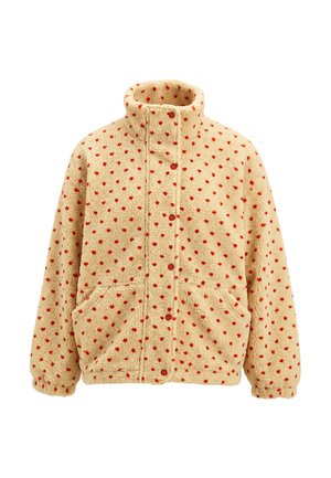 usha, Fleecejas - beige red