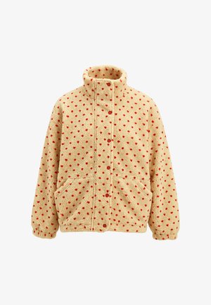usha, Fleecejas - beige red