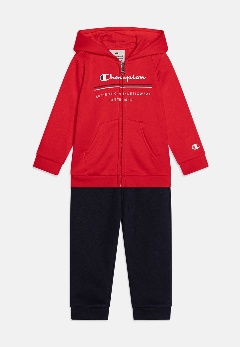 Champion GRAPHIC HOODED FULL ZIP SUIT UNISEX SET - Užtrauktuku užsegamas treningas - red/black