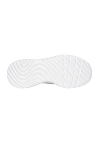 Suola di scarpa bianca con texture ondulata e scanalature laterali, caratterizzata da una finitura liscia e bordi arrotondati per un miglior grip e comfort.