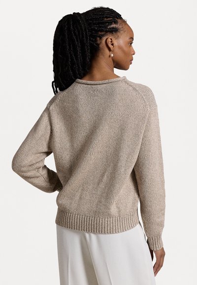 Polo Ralph Lauren POLO BEAR CREWNECK SWEATER - Striktrøje - mushroom marl multi