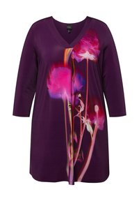 FLOWER MOTIF 3/4 SLEEVE - Pitkähihainen paita - dark plum