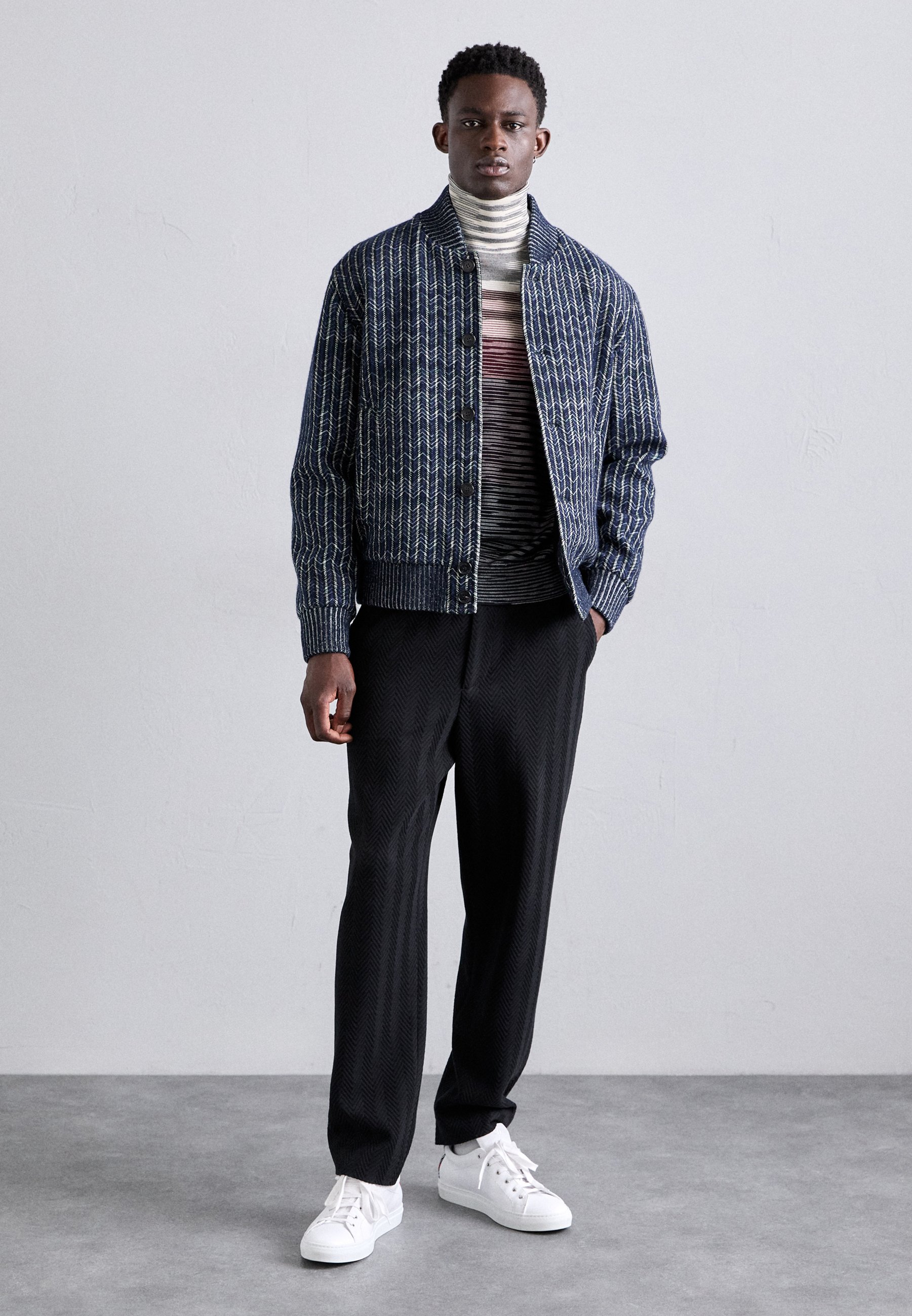 Missoni JACKET - Bomberjacke - blue/grey/dunkelblau - Zalando