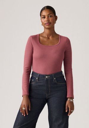 ESSENTIAL - Pikkade varrukatega topp - garment dye fa191913 crushed berry rib