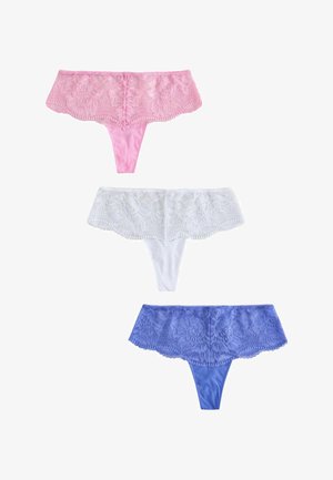 Next, HIPSTER THONG FIT - LACE KNICKERS 3 PACK . - Tanga - blue pink white