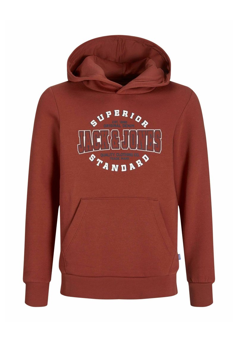 Jack Jones Junior LOGO MINI Sweat à capuche red ochre/rouge
