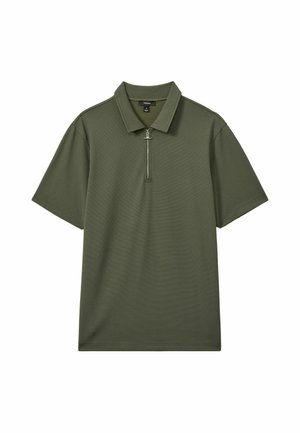 Reiss, REGULAR FIT - ALBANY TEXTURED ZIP-NECK POLO SHIRT - Pikeepaita - green smoke