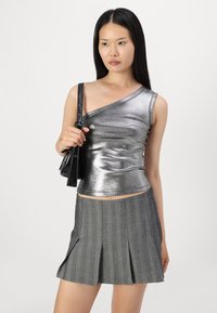 JJXX FUNDA ONE SHOULDER SHINE  - Top - silver