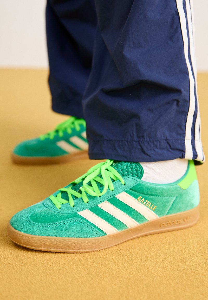 adidas gazelle silver green womens adidas Gazelle Indoor Green Glow Pink (Women's) main image 0