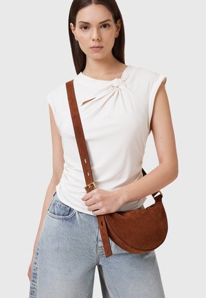 HALFMOON SUEDE - Cross body bag - cognac brown