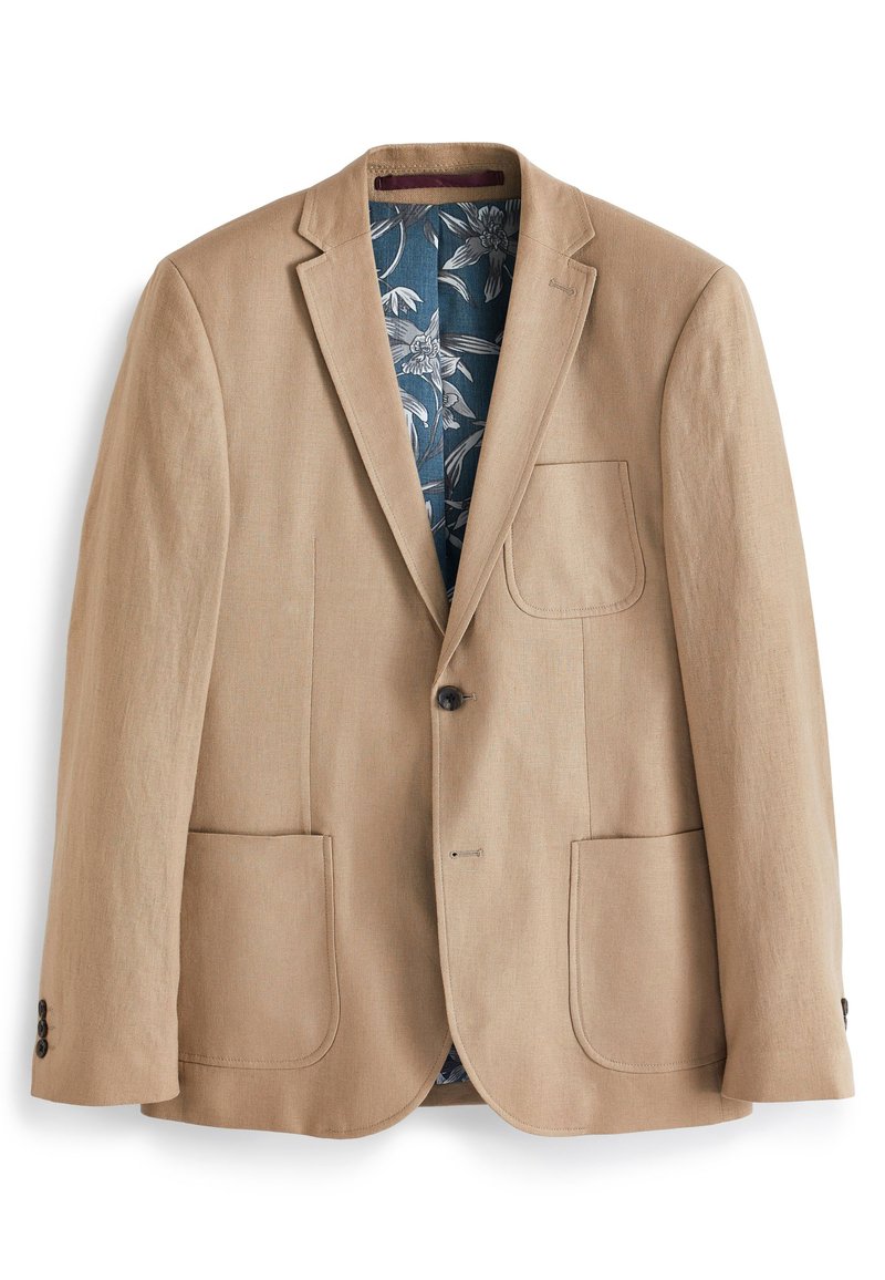 Next SLIM FIT LINEN BLEND TWO BUTTON - Sakko - light brown