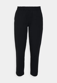 Sorte, tapered joggerbukser med elastisk talje, glat tekstur, med sidesømmene for et skræddersyet look. Ingen synlige lommer.