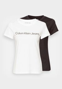 INSTITUTIONAL LOGO 2 PACK - Camiseta estampada - bright white/black