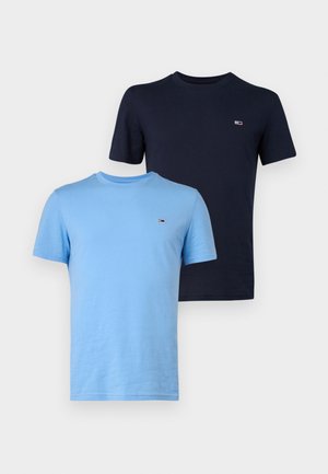 Tommy Jeans SLIM TEE 2 PACK - Basic T-shirt - sugarplum blue/dark night navy