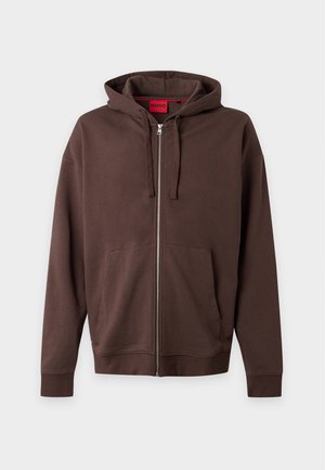 HUGO, Sweater met rits - brown overflow
