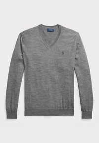 SLIM FIT WASHABLE WOOL V-NECK JUMPER - Pulóver - fawn grey heather