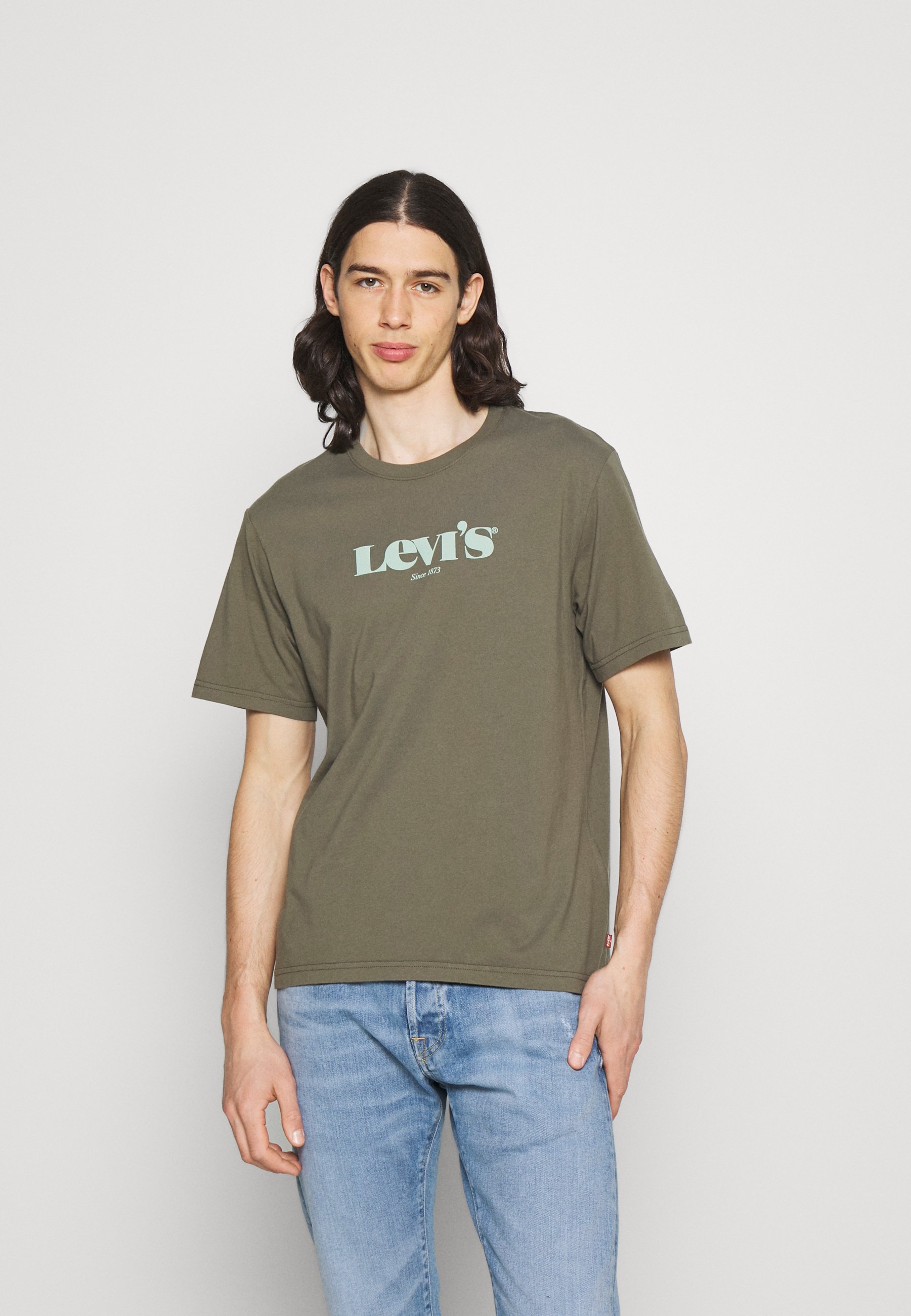 TEE - Print T-shirt - dusty olive 