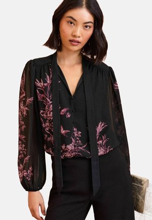 Love & Roses REGULAR FIT - PRINTED PUSSYBOW - Užsagstoma palaidinė - pink black