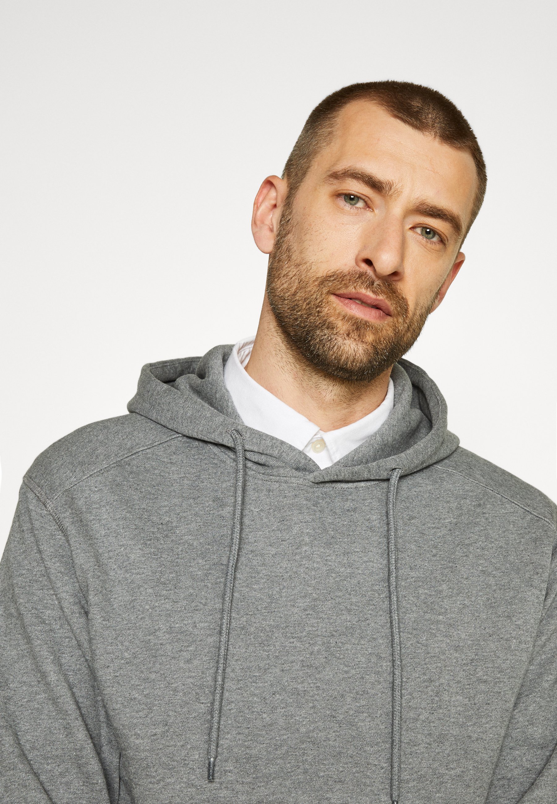 Selected Homme Regular Fit Organic Cotton Hoodie, Grey