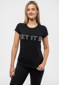 Paradiso Clothing THE BEATLES LET IT BE DIAMANTE - Print T-shirt - black