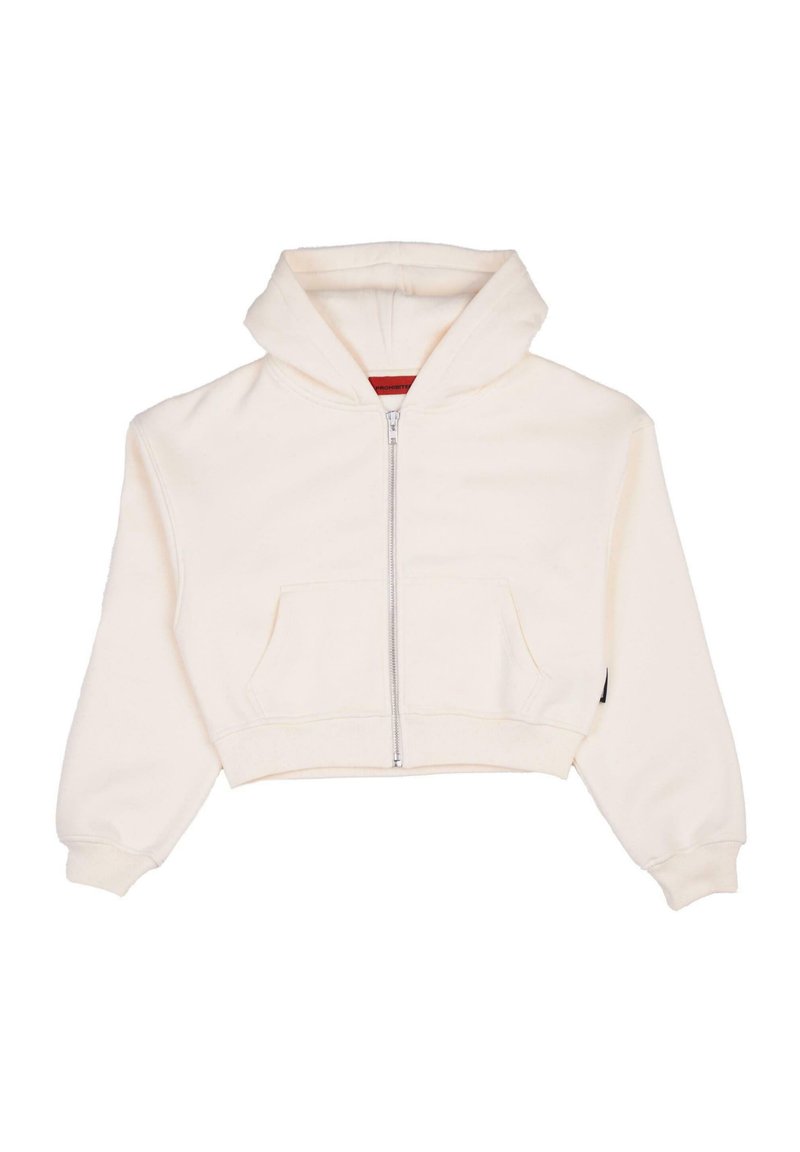 PROHIBITED CROPPED ZIP Zip-up sweatshirt cream/beige Zalando