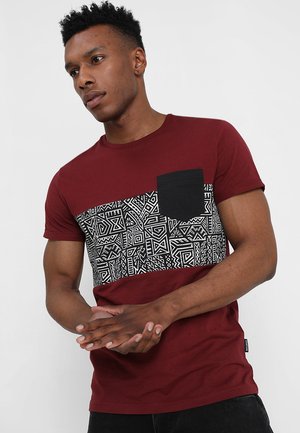 T-shirt con stampa - bordeaux