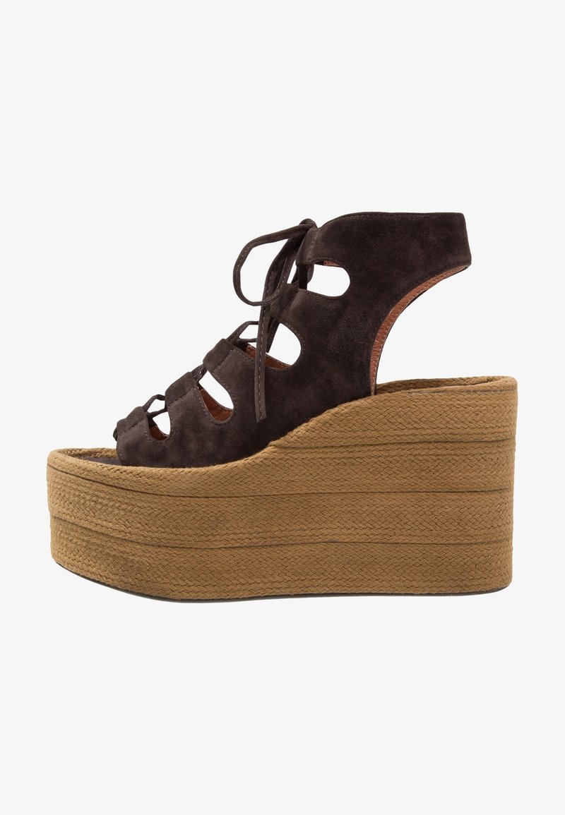Jeffrey Campbell Sandály na vysokém podpatku - dark brown