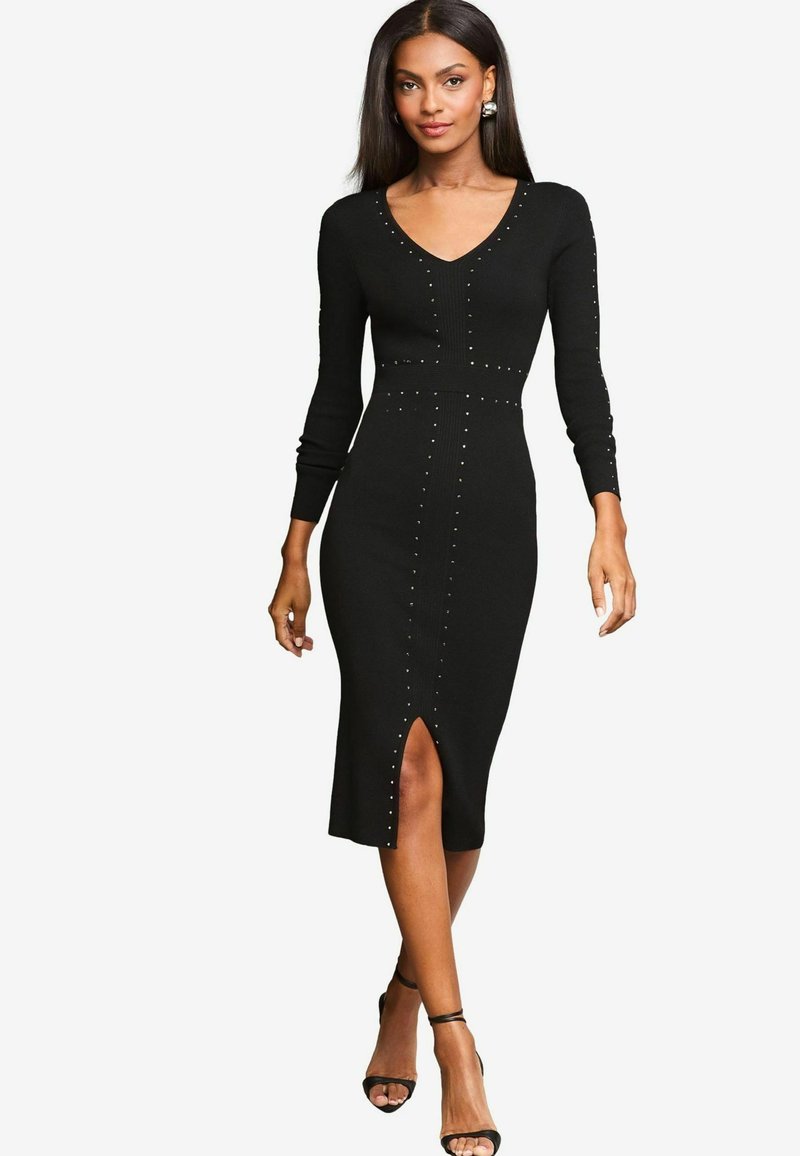 Lipsy STUDDED MIDI  - Laisvo kirpimo suknelė - black